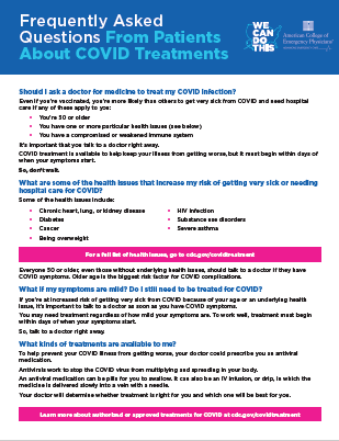 Frequently Asked Questions From Patients About COVID Treatments ...